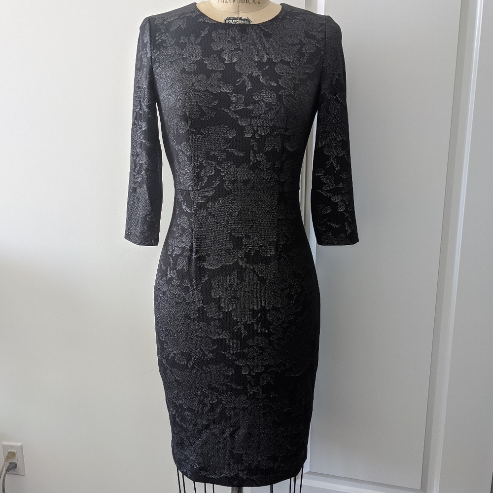 Badgley Mischka black knit dress